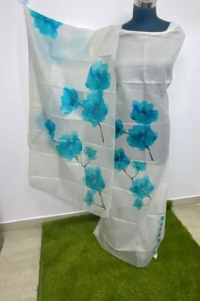 Fancy Womens Cotton Floral Printed Dress Material With Dupatta