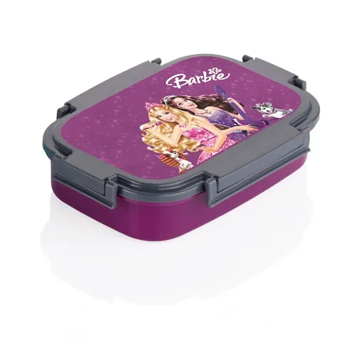 Snack Attack Lunch Box for Kids school 4/6 Convertible Compartments Barbie|  Portion Lunch Box | BPA Free