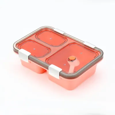 Bento Plastic Lunch Box for Kids Leak Proof, Air Tight, Multi Section Tiffin Box for Kids, Sturdy and Durable Lunch Box for School
