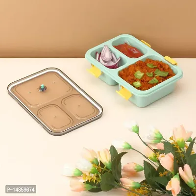 Bento Plastic Lunch Box for Kids Leak Proof, Air Tight, Multi Section Tiffin Box for Kids, Sturdy and Durable Lunch Box for School-thumb5