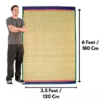 Limrah Chatai Grass Floor Organic Mats for Sleeping |Yoga Grass mat 4 Side Stitched Korai pai | Carpet Mats      Foldable Both Side (Multicolour, 3.5 X 6 feet-thumb3