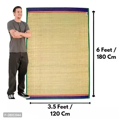 Limrah Chatai Grass Floor Organic Mats for Sleeping |Yoga Grass mat 4 Side Stitched Korai pai | Carpet Mats      Foldable Both Side (Multicolour, 3.5 X 6 feet-thumb4