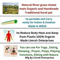 Limrah Chatai Grass Floor Organic Mats for Sleeping |Yoga Grass mat 4 Side Stitched Korai pai | Carpet Mats      Foldable Both Side (Multicolour, 3.5 X 6 feet-thumb1