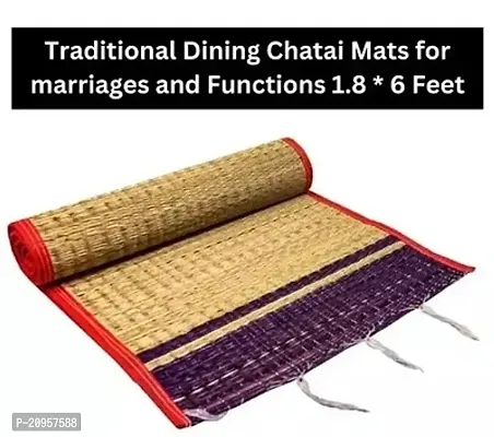 Limrah Traditional Floor Dining | Marriage Function Carpet | Multi Design | Multi Colour Mat | Chatai | (Multicolour, 1.8 X 6 feet, Pack of 1)-thumb0