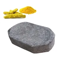 Limrah  Haldi Turmeric Grinding Mortar Stone Rubbing Stone  Natural  Traditional Small size Stone / Sandalwood (12 x 8 x 4 cm)- Rectangular - Pack of 1-thumb1