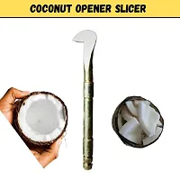 Strong Iron Rods Coconut Slicer | Breaker | Opener | Cutter | Peeler | Cracker | Chopper | Iron Rod Material | Traditional Kitchen kit | Coconut Tools Essential for Every Kitchen | coconut scraper-thumb3