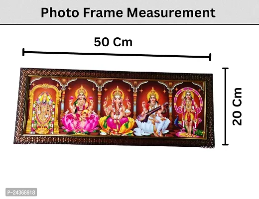 Limrah 7 Hills Store Five Hindu god and goddess photos in a single frame for pooja (20 Inch x 8 Inch), Wooden frame, Wall Mount, Multicolor, Pack of 1-thumb4