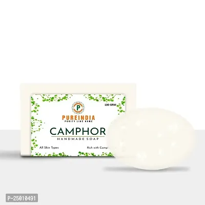 Pureindia Handmade Camphor Soap for All day freshness (Use in all season) Pack-3-thumb2