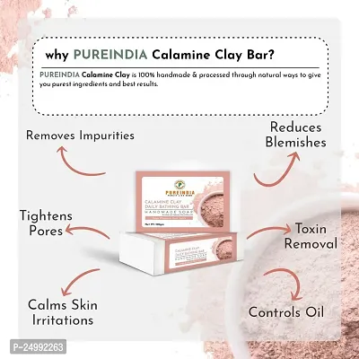 PureIndiaHandmade Calamine Clay Daily Bathing Bar  for Reduces Tanning  Pigmentation,Dark Spots-Minimizes Open Pores-Removes Impurities, 100-gm Pack of -3-thumb4