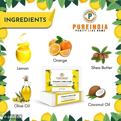 Pureindia Handmade Vitamin C Shea-Care Anti-Pigmentation Nourishing Bathing Soap- For Face And Body,(With Lemon  Orange) 75gm each(Pack of 5) All Skin Type-thumb4