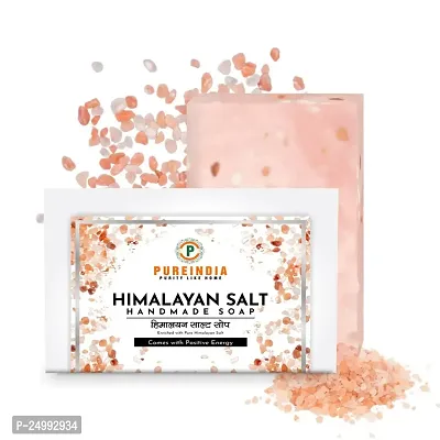 Pureindia Handmade Himalayan Salt Bar | Made With Natural Pink Himalayan Salt | Blood circulation and detoxification, Luxury Transparent Pink Bar| SPA at Home | Pack Of 1