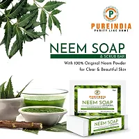 Pureindia Handmade Neem Purifying Soap  Scrub Bar Pack of 3-thumb1