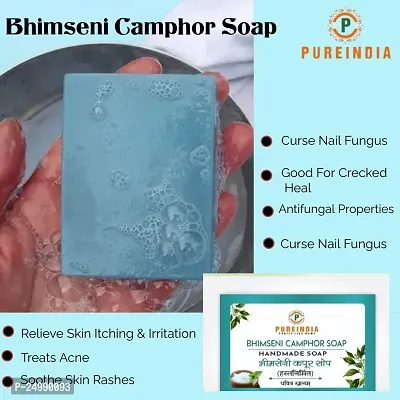 Bhimseni Camphor Soap | Fresh  Soft | Sert Of -4, 100gm Each | For All Skin Type | For All Family | Made with Original Bhimseni Camphor.-thumb3