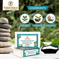 Pureindia Handmade Bhimseni Camphor soap pack of -2  Fresh Papaya Soap pack Of -2 | For A fresh Start of Day. Totaol -4 Soap,100gm Each.-thumb2