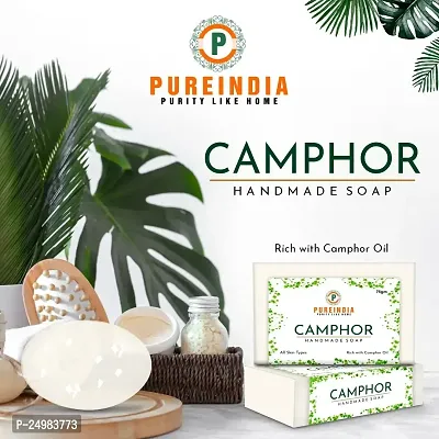 Pureindia Handmade Camphor Soap pack of 3-100gm each-thumb3