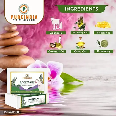 Pureindia Handmade Rosemary With Goatmilk Bathing Bar | For Soft  Nourished Skin | Helps in Reducing Acne And Pimple | 100gm-Pack of -3 |-thumb5