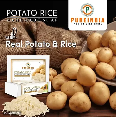 PureIndia Potato Rice Soap Handmade for Reduces Tanning  Pigmentation,Dark Spots-Minimizes Open Pores-Removes Impurities, 75gm Pack of -1-thumb5