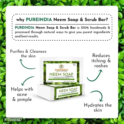 Pureindia Handmade Neem Daily-Care Bathing Bar | Ayurvedic Handcrafted | 100gm | All Skin Type | Pack of 3-thumb5