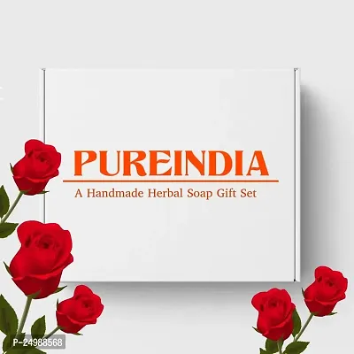 PUREINDIA- A Thousand Roses Gift Set| Rose Handmade soaps|Gift set for all Occasions| Natural Ingredient, No Parabens|Ideal gifting for all Occasion - The Rose Story | Set Of 4 | 100gm Each