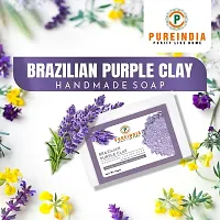 Pureindia Ayurveda Handmade Brazilian Purple Clay Luxury Soap with Olive Oil for Skin Lustrous and Shine.-thumb2