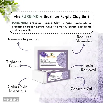 Pureindia Ayurveda Handmade Brazilian Purple Clay Luxury Soap with Olive Oil for Skin Lustrous and Shine.-thumb4