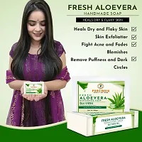 PureIndia Handmade Aloevera Herbal Bathing Bar Healthy Skin | Hydrate Skin |Removes Scar  Adds Shine | 100gm -Pack Of -3-thumb3