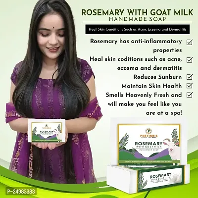 Pureindia Handmade Rosemary With Goatmilk Bathing Bar | For Soft  Nourished Skin | Helps in Reducing Acne And Pimple | 100gm-Pack of -3 |-thumb3