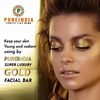 Pureindia Handmade Gold Facial Bar |For Golden Glow On Face-|Ayurvedic | 100gm | All Skin Type. Pack Of 1,For,for Luminous and Radiant Complexion |Machine can not Make It|-thumb1