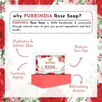 Pureindia Handmade Rose Soap With natural Glycerine - Pack of -2 75 gm Each.-thumb2