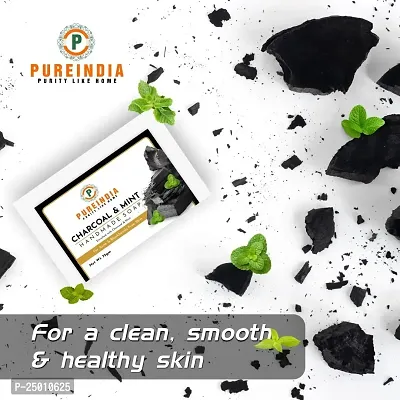 Pureindia Handmade Charcoal  Mint Soap for Face  Body, 75gm Pack of 3-thumb5