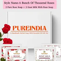 PUREINDIA- A Thousand Roses Gift Set| Rose Handmade soaps|Gift set for all Occasions| Natural Ingredient, No Parabens|Ideal gifting for all Occasion - The Rose Story | Set Of 4 | 100gm Each-thumb1