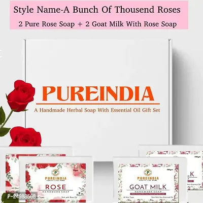 PUREINDIA- A Thousand Roses Gift Set| Rose Handmade soaps|Gift set for all Occasions| Natural Ingredient, No Parabens|Ideal gifting for all Occasion - The Rose Story | Set Of 4 | 100gm Each-thumb2