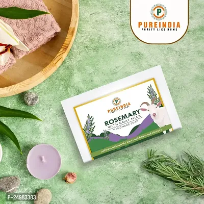 Pureindia Handmade Rosemary With Goatmilk Bathing Bar | For Soft  Nourished Skin | Helps in Reducing Acne And Pimple | 100gm-Pack of -3 |-thumb4