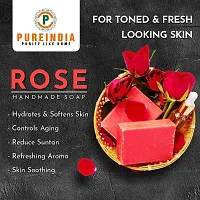 Pureindia Handmade Rose Soap With natural Glycerine - Pack of -2 75 gm Each.-thumb3