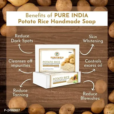 PureIndia Potato Rice Soap Handmade for Reduces Tanning  Pigmentation,Dark Spots-Minimizes Open Pores-Removes Impurities, 100gm Pack of -2-thumb3