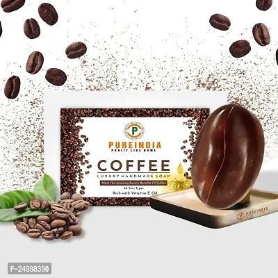 Pureindia Handmade Coffee Soap for Face  Body-with Original Active Ingredients Pack-2