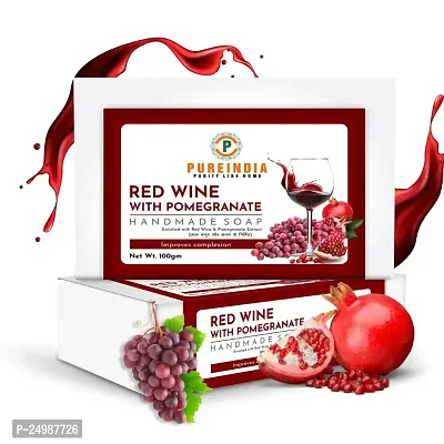 Pureindia Handmade Red Wine Daily Bathing Bar | For Men  Women||Skin Whitening  Moisturizing| Glowing Skin and boosts collagen I Prevents Acne I 100gm | (pack of 3)