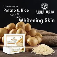 PureindiaPotato Rice Soap Handmade for Reduces Tanning  Pigmentation Dark Spots-Minimizes Open Pores-Removes Impurities, 100gm Pack-2-thumb2