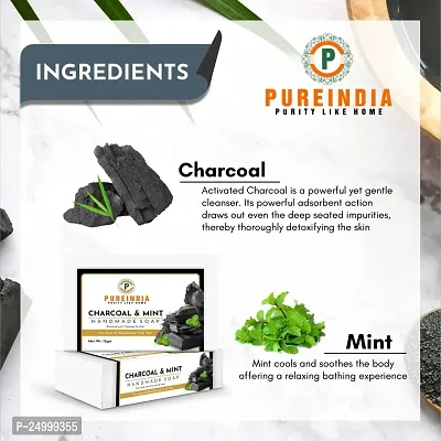 Pureindia Handmade Charcoal-Mint Bar For Anti-Pollution  Deep Cleansing,75gm-Pack of 3-thumb4