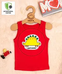 Cocoon Organics 100% Cotton Fabric Chest Turtle Printed Sleeveless Sando Vest and Round Neck for Baby-thumb3