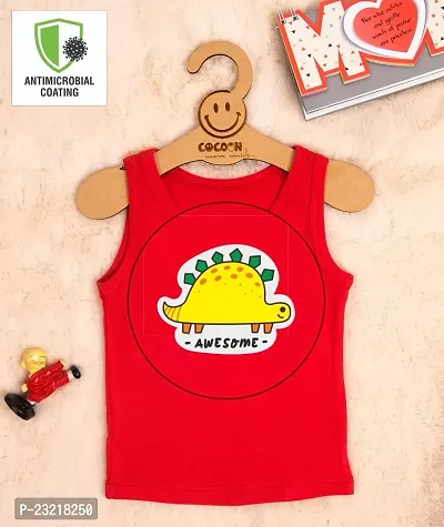 Cocoon Organics 100% Cotton Fabric Chest Turtle Printed Sleeveless Sando Vest and Round Neck for Baby-thumb4