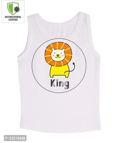 Cocoon Organics 100% Cotton Fabric Chest Lion Printed Sleeveless Sando Vest and Round Neck for Baby-thumb4