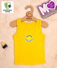 Cocoon Organics 100% Cotton Fabric Chest Turtle Printed Sleeveless Sando Vest and Round Neck for Baby (4-5 Years, Yellow)-thumb1