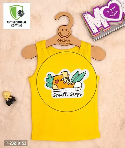 Cocoon Organics Cotton Fabric Chest Shoe Printed Sleeveless Sando Vest and Round Neck for Baby Boys-thumb4