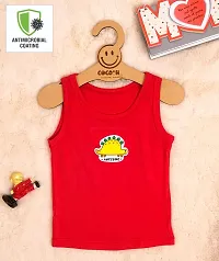 Cocoon Organics 100% Cotton Fabric Chest Turtle Printed Sleeveless Sando Vest and Round Neck for Baby-thumb1