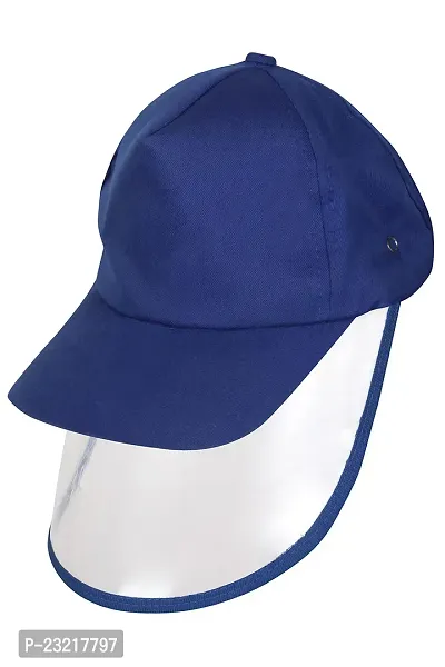Cocoon Organics Cap-Shield For Parents, Cotton Cap With Detachable Faceshield Cover For Complete Face-Protection - Blue (One size)