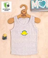 Cocoon Organics 100% Cotton Fabric Chest Turtle Printed Sleeveless Sando Vest and Round Neck for Baby-thumb1