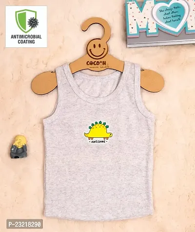 Cocoon Organics 100% Cotton Fabric Chest Turtle Printed Sleeveless Sando Vest and Round Neck for Baby-thumb2