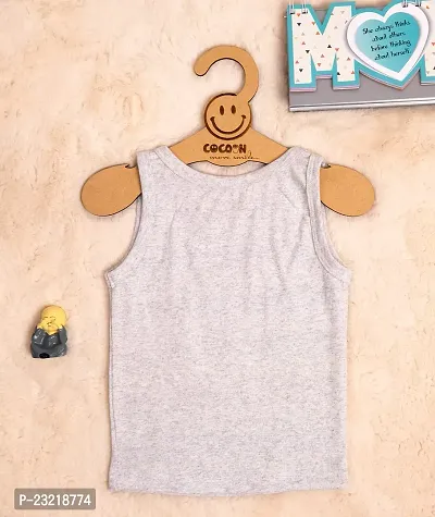 Cocoon Organics 100% Cotton Fabric Chest Lion Printed Sleeveless Sando Vest and Round Neck for Baby-thumb3