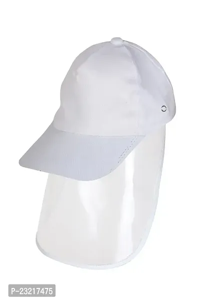 Cocoon Organics Cap-Shield For Parents, Cotton Cap With Detachable Faceshield Cover For Complete Face-Protection - White (One size)